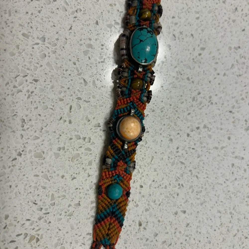 Isha Elafi Turquoise and Earth Tone Bracelet - Picture 3 of 4
